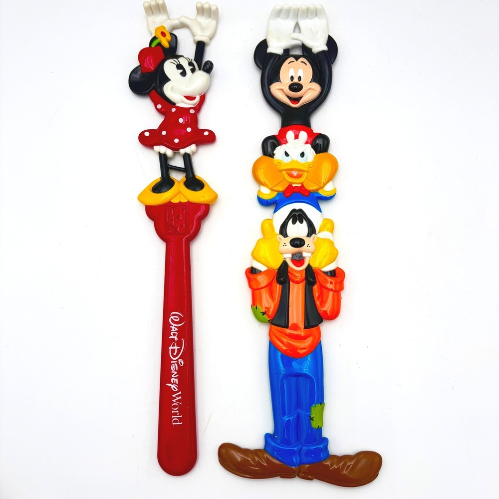 Vintage Walt Disney World 15" Backscratchers Mickey Minnie Donald Goofy Plastic
